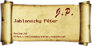 Jablonszky Péter névjegykártya